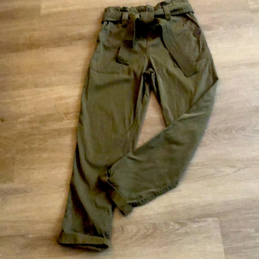 TopShop khaki “paper bag waist” pants